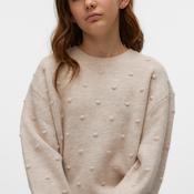 Vero Moda Girl Francesca Long Sleeve Knit Jumper, Beige image
