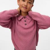 Vero Moda Girl Long Sleeve Polo Neck Knit Sweater, Pink