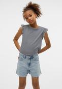 Vero Moda Girl Leila Mini Frill Sleeve Top, Navy image