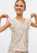 Vero Moda Girl Josie Floral Short Sleeve Top, Birch image