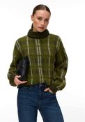 Vero Moda High Neck Tartan Print Jumper, Green image