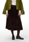 Vero Moda Janice Suede Midi Skirt, Chocolate Brown image
