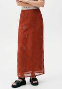 Vero Moda Cara Sequin Maxi Skirt, Burnt Orange image