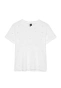 Vero Moda Noabell Stud Detail T-Shirt, White image