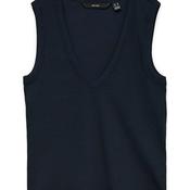 Vero Moda Chloe Basic Deep V-Neck Vest, Black