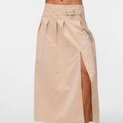 Vero Moda Manonsia Pleat Panel Midi Skirt, Beige