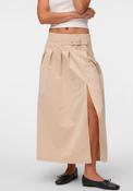 Vero Moda Manonsia Pleat Panel Midi Skirt, Beige image