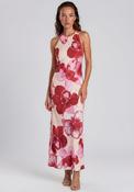 Vero Moda Reba Floral Satin Maxi Dress, Pink image