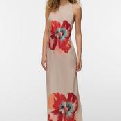 Vero Moda Reba Floral Satin Maxi Dress, Light Gold image