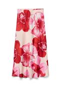 Vero Moda Reba Floral Print High Waisted Midi Skirt, Pink Multi image