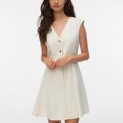 Vero Moda Malle Sleeveless Mini Denim Dress, Cream image