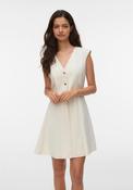 Vero Moda Malle Sleeveless Mini Denim Dress, Cream image