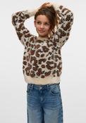 Vero Moda Girl Jungle Long Sleeve Knit Jumper, Cream image