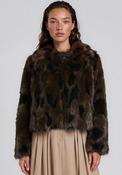 VILA Long Sleeve Faux Fur Jacket, Brown