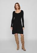 Vila Maxinia Square Neck Rib Knit Mini Dress, Black image