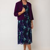 Via Veneto Mamy Printed Dress and Jacket Co-Ord, Purple