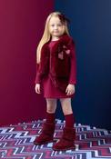 A Dee Mini Girl Anna Faux Fur Gilet, Wine image