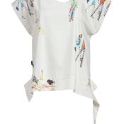 My Soul Walk The Dog Print Reversible Top, White Multi