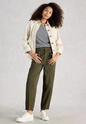 White Stuff Aubrey Barrel Cotton Trousers, Green image