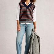 White Stuff Meg Stripe Knit Vest, Navy