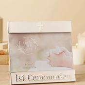 Widdop Bingham Faith &amp; Hope Enamel Silver First Communion Photo Frame