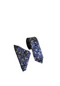 William Turner Floral Blossom Tie &amp; Pocket Square, Navy &amp; Cream image