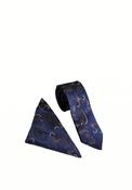 William Turner Paisley Tie &amp; Pocket Square, Navy &amp; Brown image