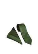 William Turner Plain Twill Tie &amp; Pocket Square, Fir Green image