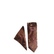 William Turner Oriental Flower Tie &amp; Pocket Square, Tan
