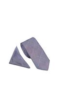 William Turner Tweed Check Tie &amp; Pocket Square, Blue image