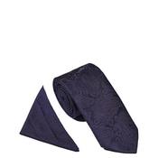 William Turner Wedding Paisley Tie &amp; Pocket Square, Navy