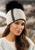 Willi Zoti Rhinestone Pom Pom Hat, Grey image