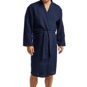 Indigo Sky West Ridge Waffle Robe, Navy