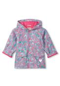 Hatley Mini Girl Wild Flowers Rain Jacket, Blue image