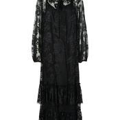 Y.A.S Lacilla Lace Pussybow Long Dress, Black image