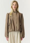 Yas Feline Puff High Neck Jacket, Taupe image