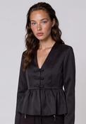 Y.A.S Vantis Bow Front Peplum Jacket, Black image