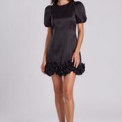 Y.A.S Elina Ruffle Trim Mini Dress, Black image