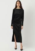 Y.A.S Tillia Velvet Rhinestone Long Dress, Black image