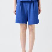 Y.A.S Primo Linen Blend Shorts, Blue
