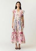 YAS Messa Floral with Lace Detail Maxi Dress, Pink Multi image