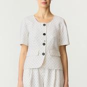 Yas Dotly Polka Dot Button Down Top, Off White image