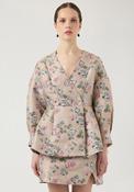 YAS Mabel Floral Jacquard Blazer, Beige image