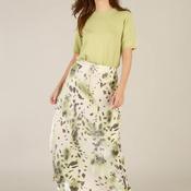Yest Isha Drawstring Animal Print Midi Skirt, Green Multi image