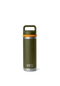 YETI Rambler 18oz Bottle with Chug Cap, Olive Green &amp; Orange image