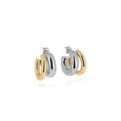 Zag Jewellery Twist Earrings, Silver &amp; Gold