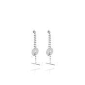 Zag Jewellery T-Bar Earrings, Silver