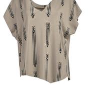 My Soul Zipper Print Top, Khaki