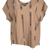 My Soul Zipper Print Top, Sand