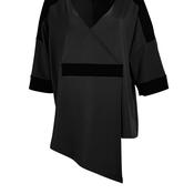 My Soul Zipper Plain Asymmetric Top, Black